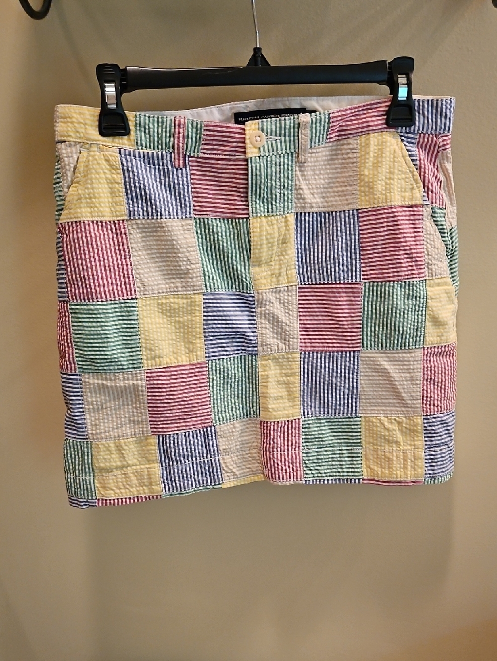 Ralph Lauren Patchwork Seersucker Mini Skirt - Multicolor